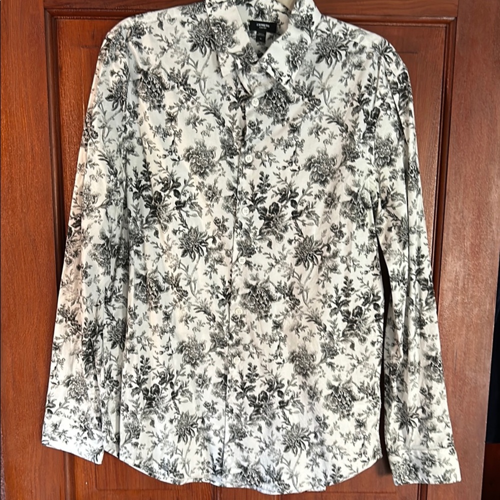 Floral Black and White Men's Shirt